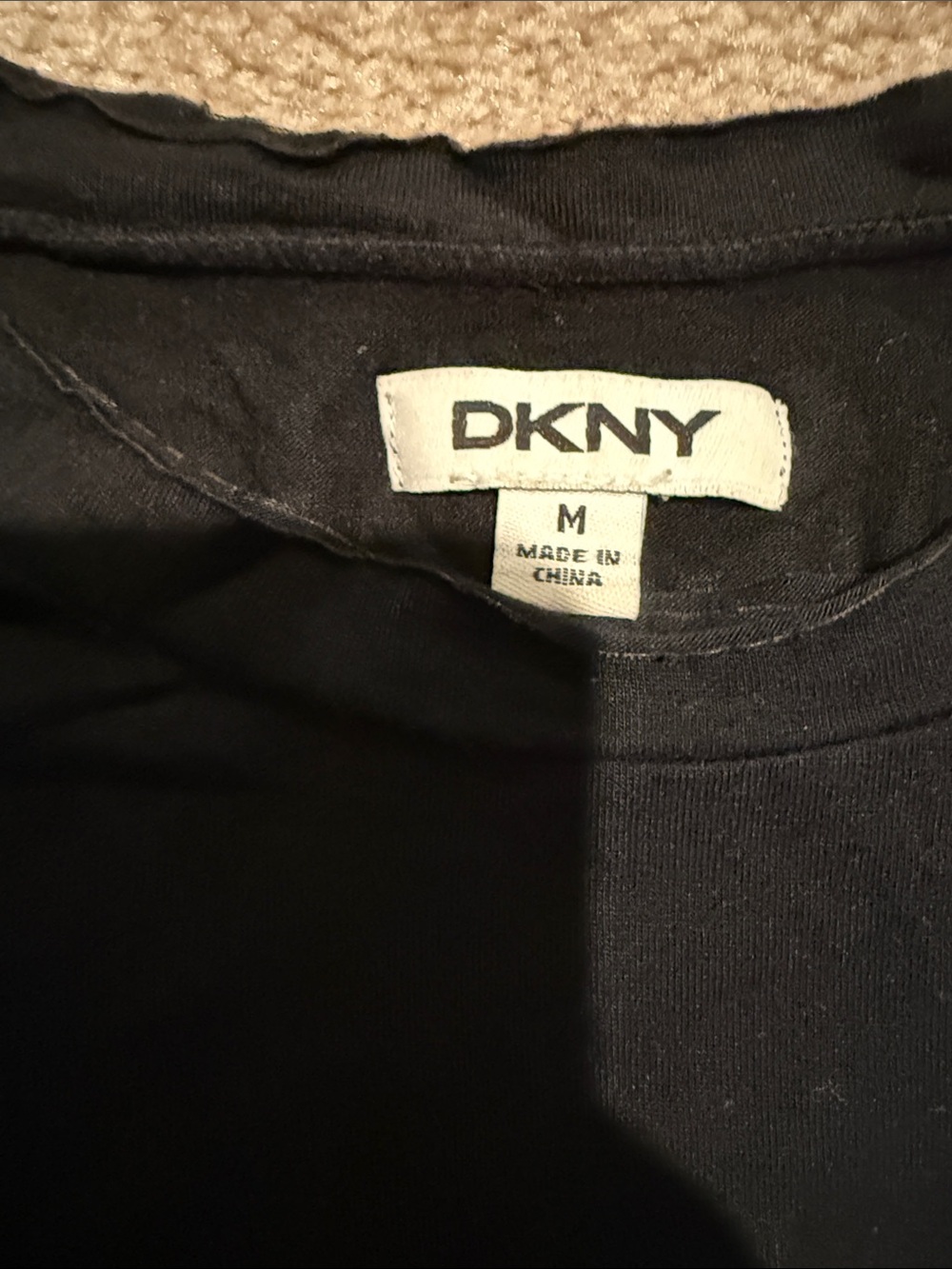 DKNY Black Rhinestone Script Long Sleeve Tee - Picture 2 of 3